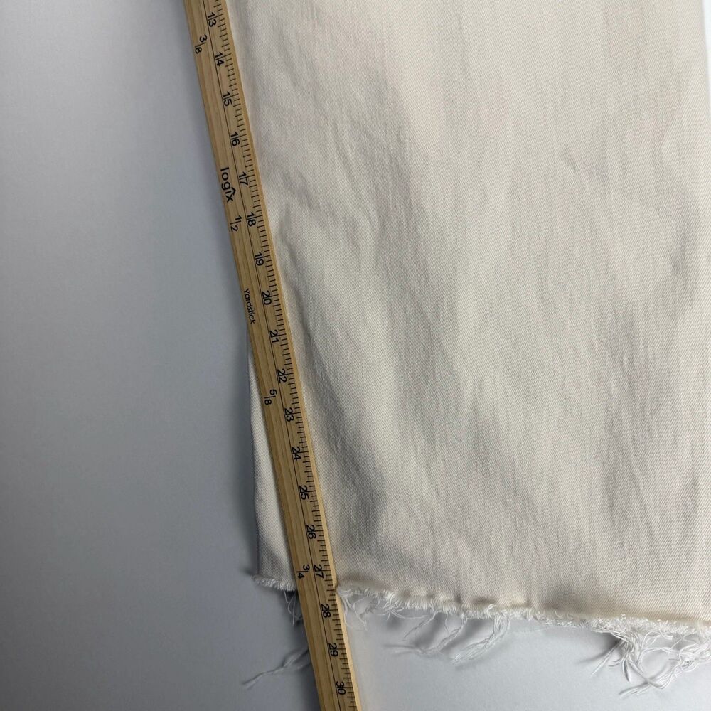 Zara Marine Straight Cream Denim Jeans Raw Hem Wide Leg Size 8 28” Inseam - Picture 10 of 12